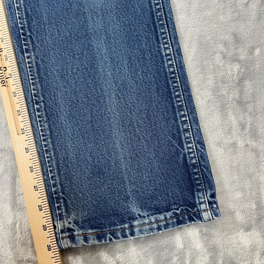 Wrangler Jeans Mens 34x32 Straight Leg Casual Work Slim Fit Blue Denim